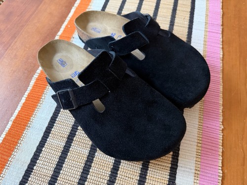 Birkenstock boston black suede - birkenstock,